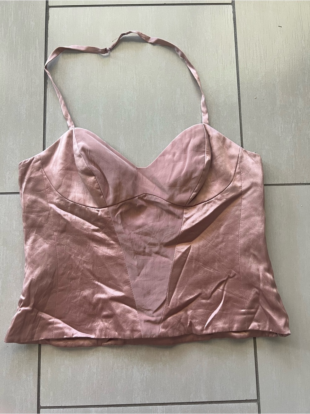 Lela Rose Dusty Rose Satin Bustier Cami